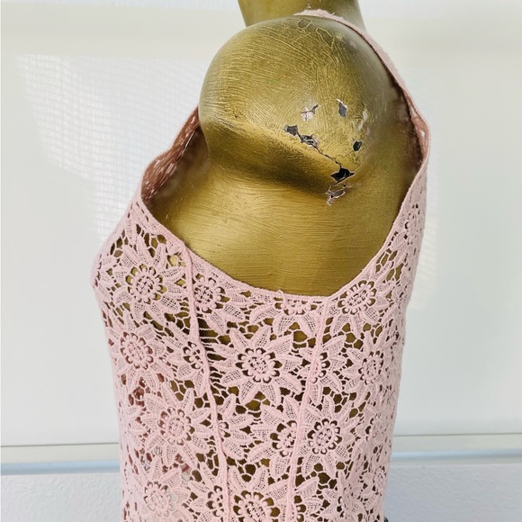 NELLA FANTASIA Pastel Pink Cutwork LACE CAMI Style TOP S/M - Picture 2 of 11